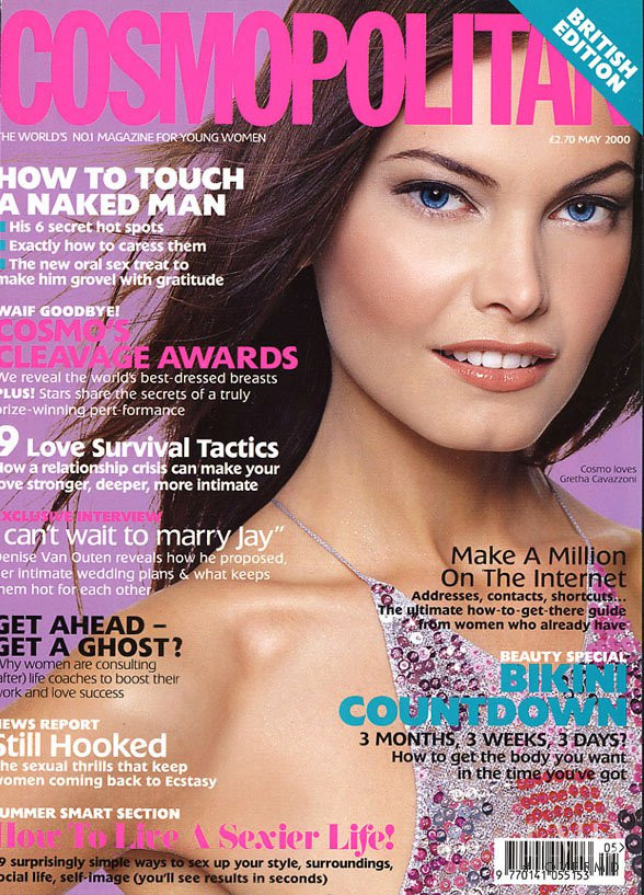 Gretha Cavazzoni featured on the Cosmopolitan UK cover from May 2000