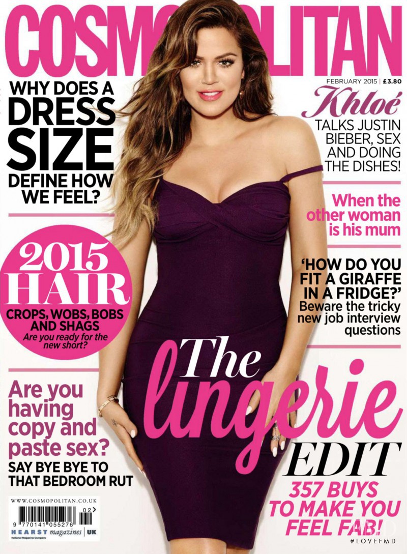 Khloé Kardashian featured on the Cosmopolitan UK cover from February 2015