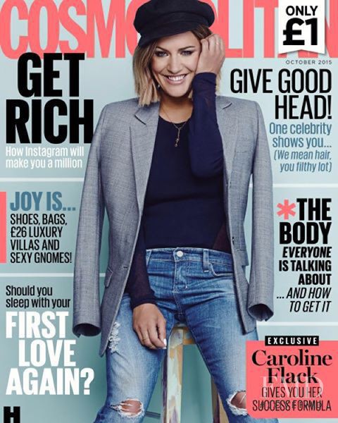Caroline Flack  featured on the Cosmopolitan UK cover from October 2015