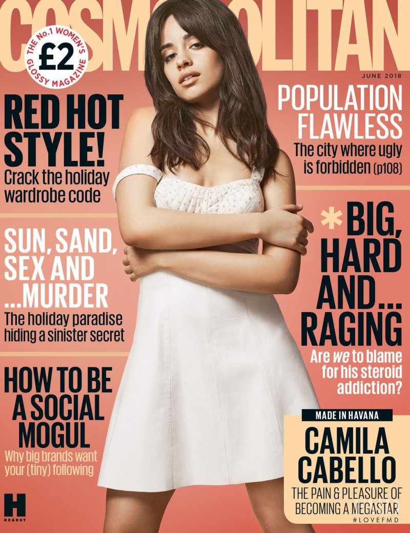 Camila Cabello featured on the Cosmopolitan UK cover from June 2018