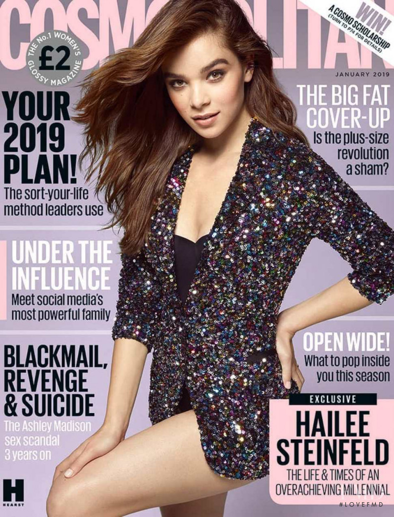 Hailee Steinfeld featured on the Cosmopolitan UK cover from January 2019