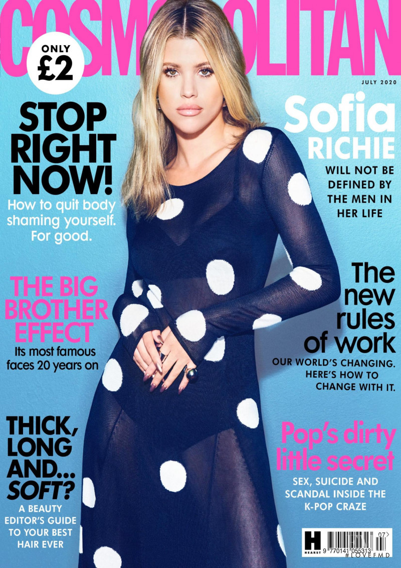 Sofia Richie featured on the Cosmopolitan UK cover from July 2020