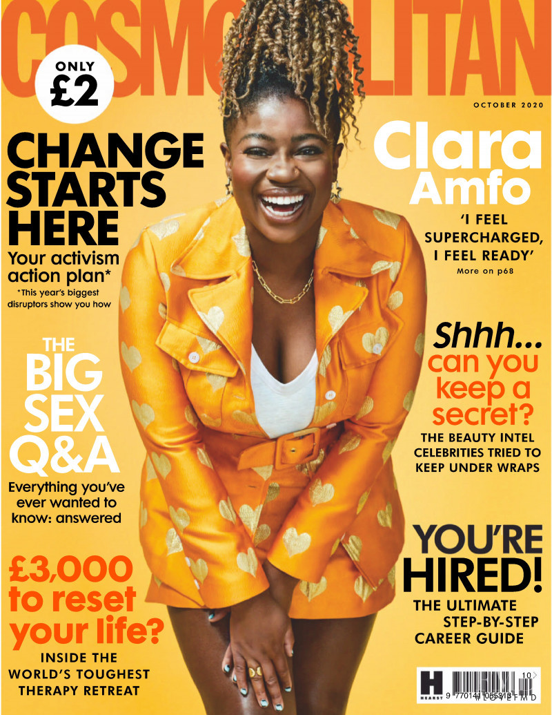 Clara Amfo featured on the Cosmopolitan UK cover from October 2020