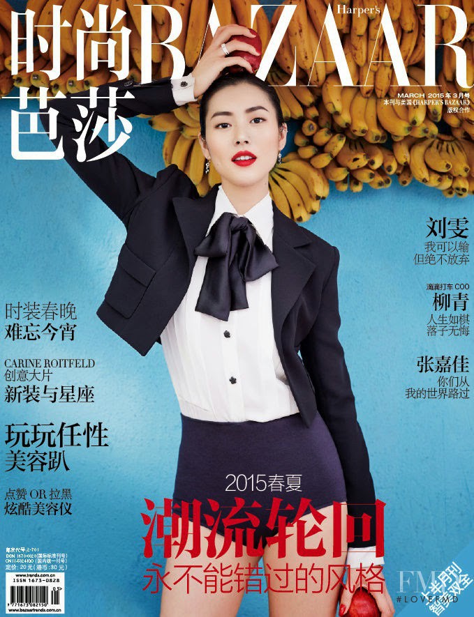Liu Wen featured on the Harper\'s Bazaar China cover from March 2015
