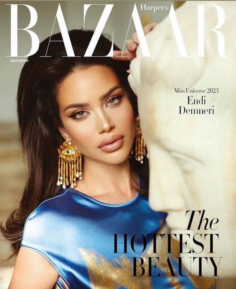 Endi Demneri featured on the Harper\'s Bazaar Bulgaria cover from August 2023