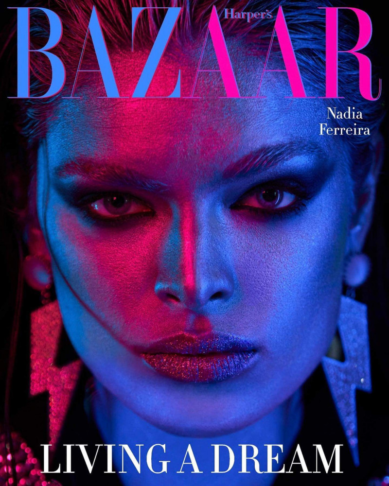 Nadia Ferreira featured on the Harper\'s Bazaar Bulgaria cover from February 2023