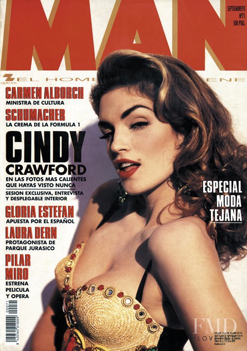 Cindy Crawford featured on the Man cover from September 1993