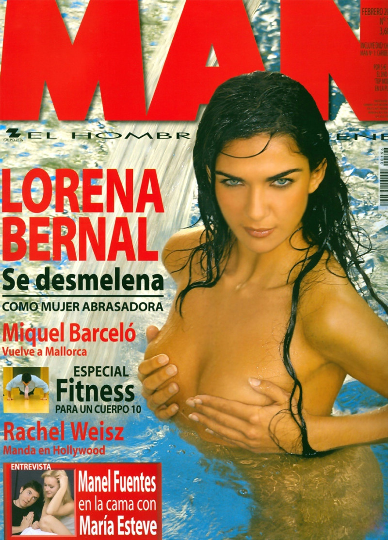 Lorena Bernal featured on the Man cover from February 2004