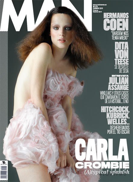 Carla Crombie featured on the Man cover from February 2011