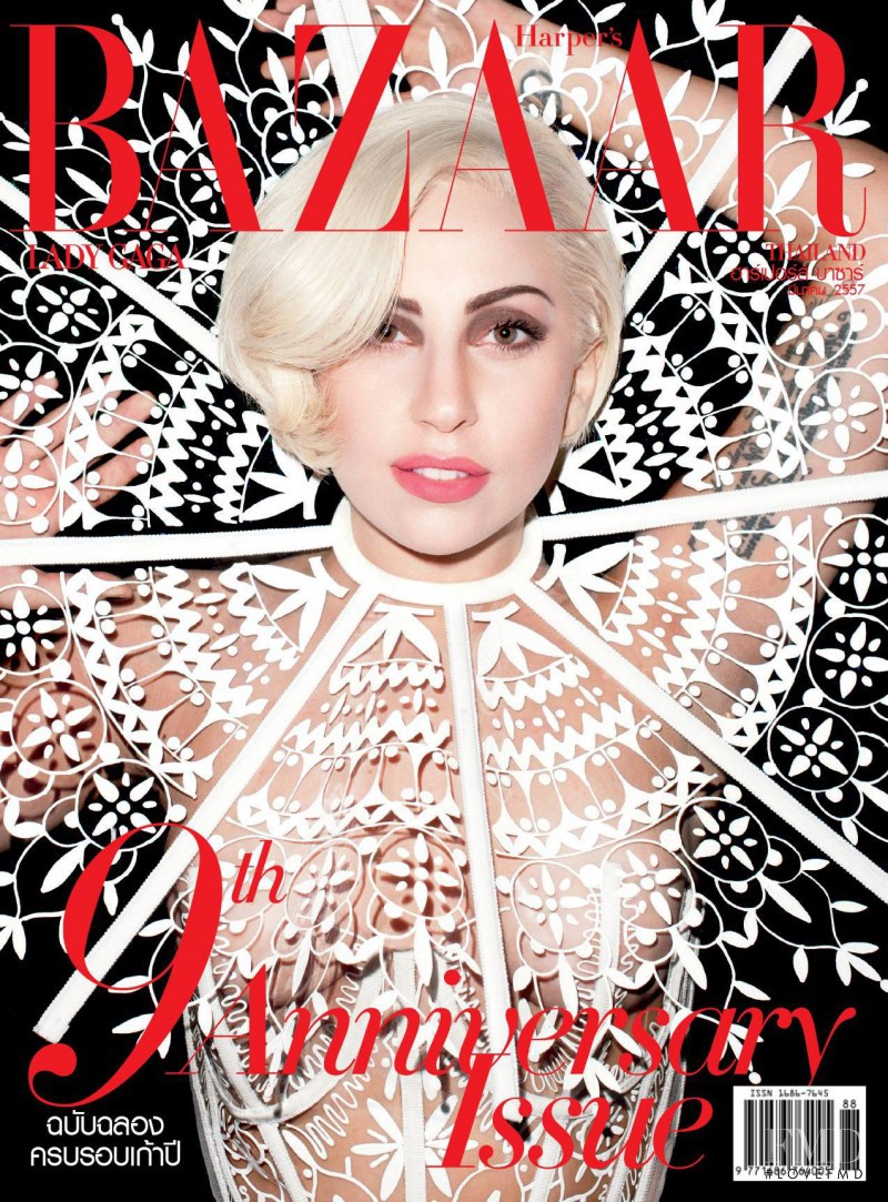 Lady Gaga featured on the Harper\'s Bazaar Thailand cover from March 2014