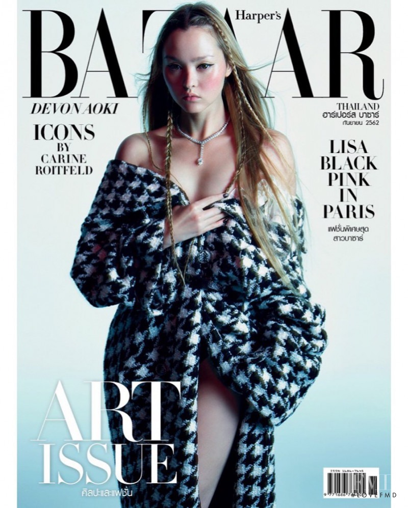 Devon Aoki featured on the Harper\'s Bazaar Thailand cover from September 2019