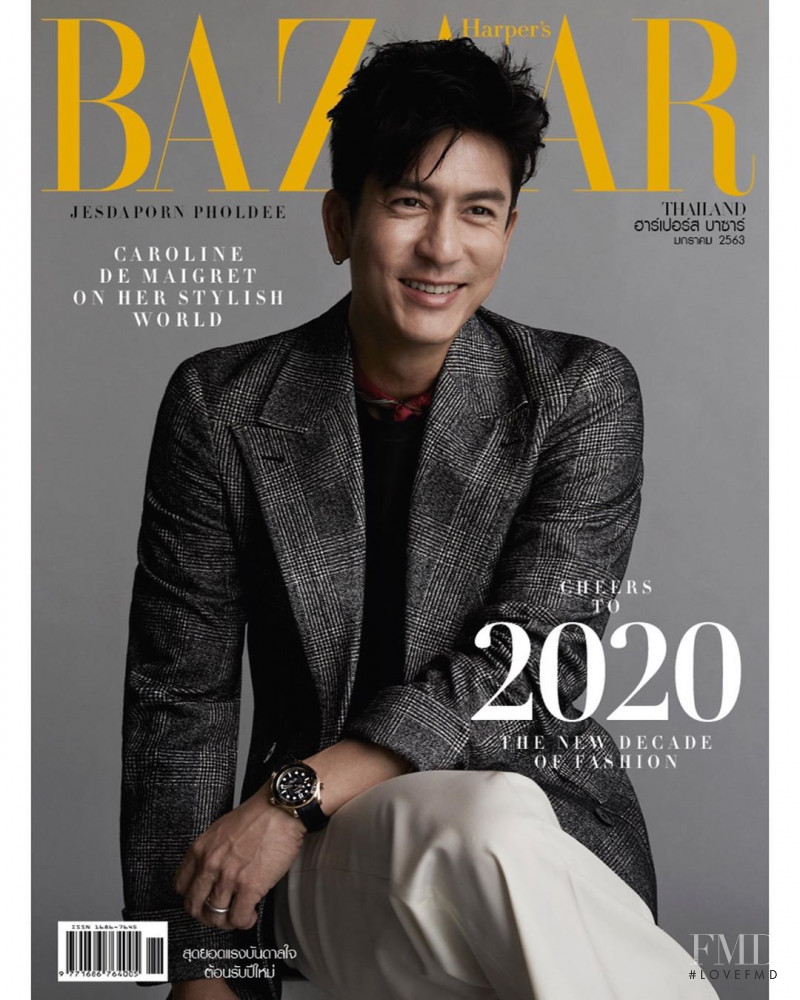 Tik Jesadaporn Pholdee featured on the Harper\'s Bazaar Thailand cover from January 2020