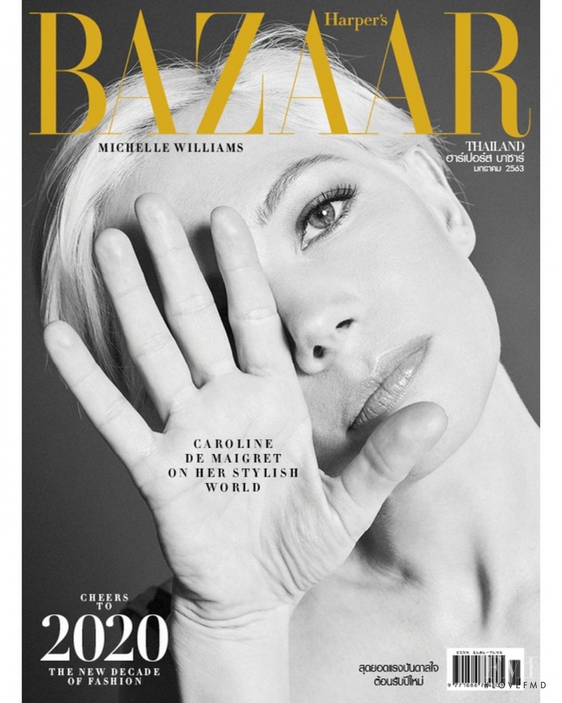 Michelle Williams featured on the Harper\'s Bazaar Thailand cover from January 2020