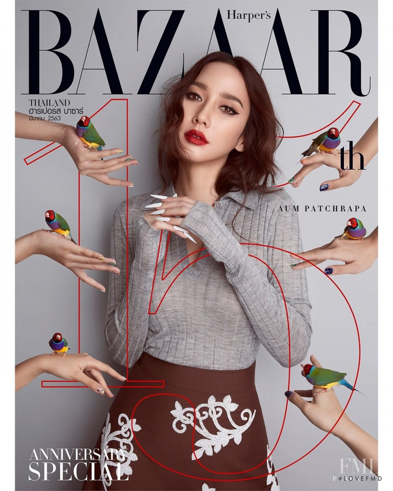 Patcharapa Chaichua featured on the Harper\'s Bazaar Thailand cover from March 2020