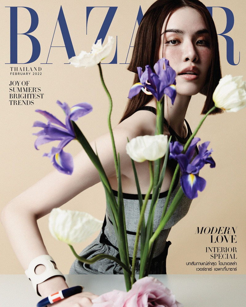 Grace Kanklao featured on the Harper\'s Bazaar Thailand cover from February 2022