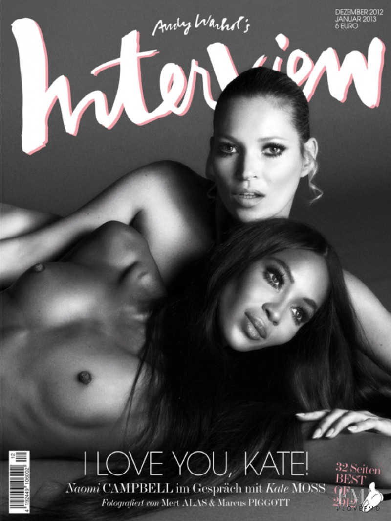 Kate Moss, Naomi Campbell featured on the Interview Germany cover from December 2012