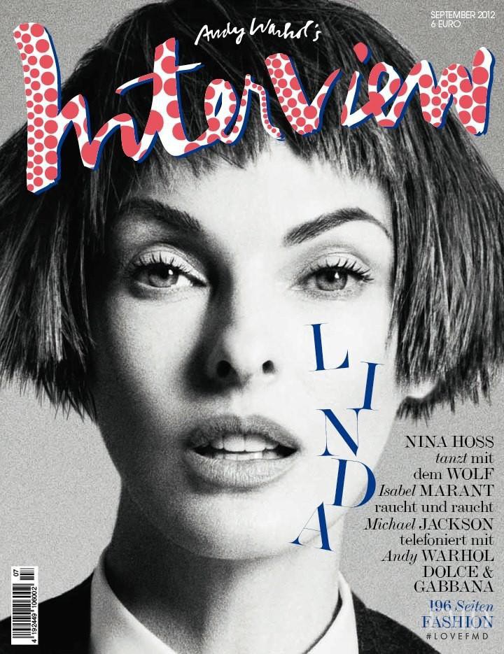Linda Evangelista featured on the Interview Germany cover from September 2012