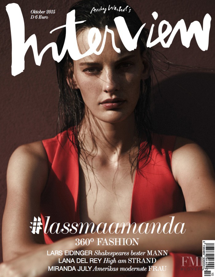 Amanda Murphy featured on the Interview Germany cover from October 2015