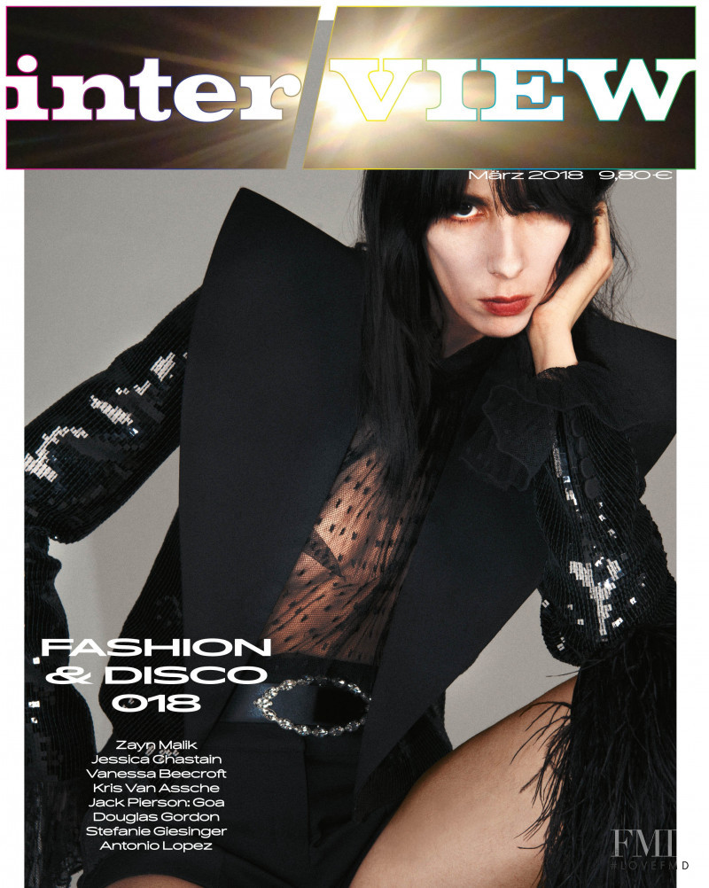 Jamie Bochert featured on the Interview Germany cover from March 2018