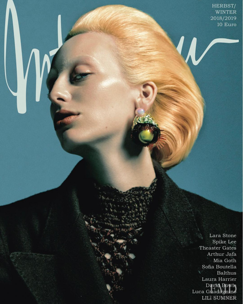 Lili Sumner featured on the Interview Germany cover from October 2018