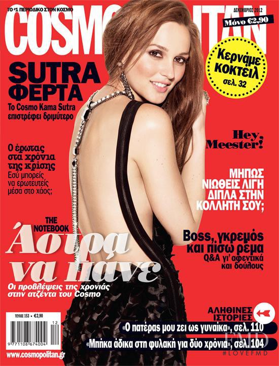 Leighton Meester featured on the Cosmopolitan Greece cover from December 2012