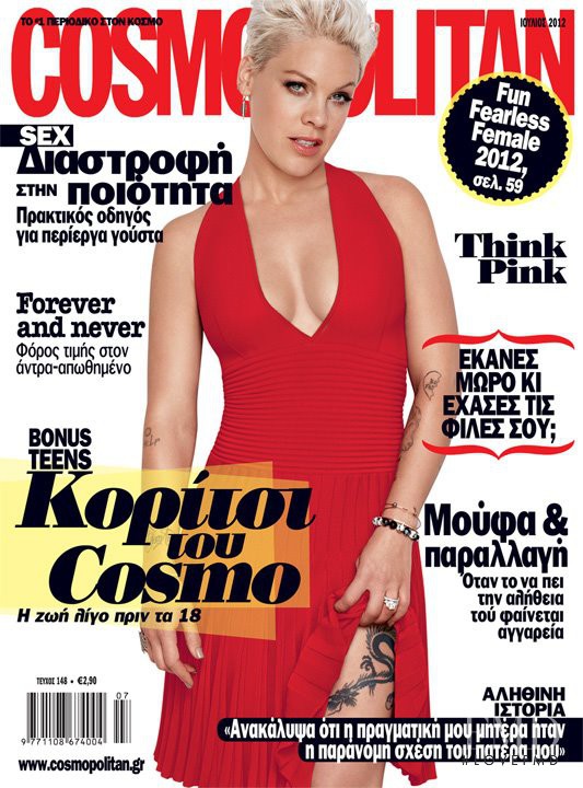 Pink featured on the Cosmopolitan Greece cover from July 2012