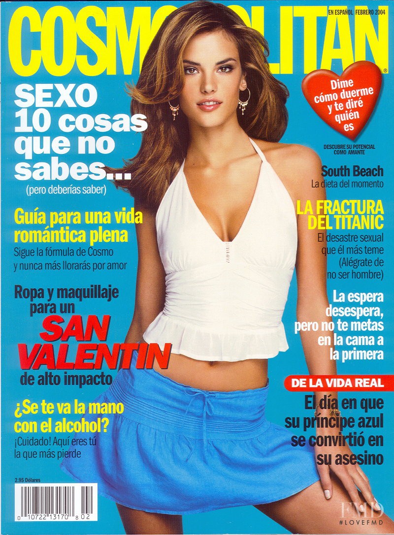Alessandra Ambrosio featured on the Cosmopolitan Mexico cover from February 2004