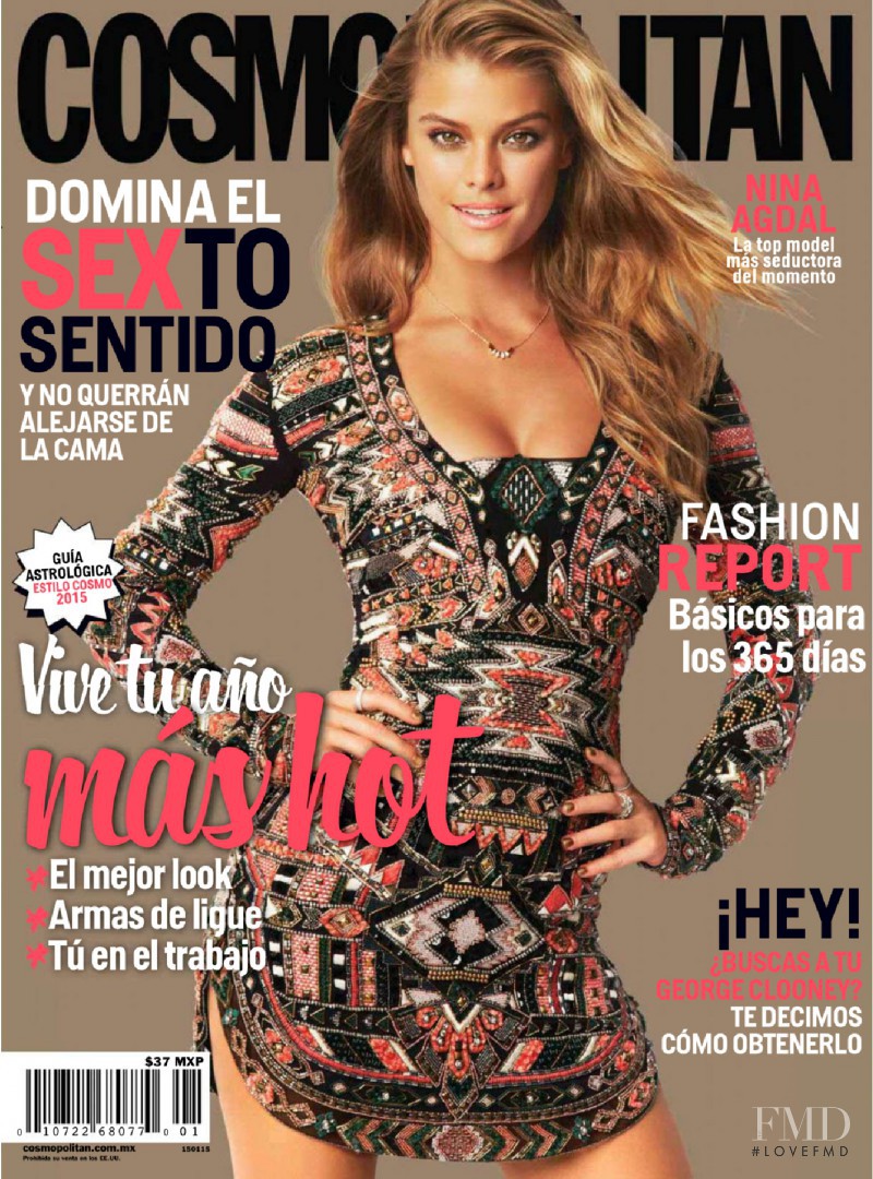 Nina Agdal featured on the Cosmopolitan Mexico cover from January 2015