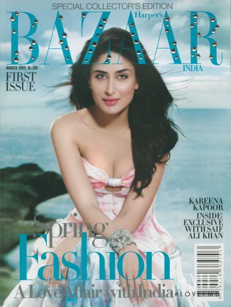 Kareena Kapoor featured on the Harper\'s Bazaar India cover from March 2009