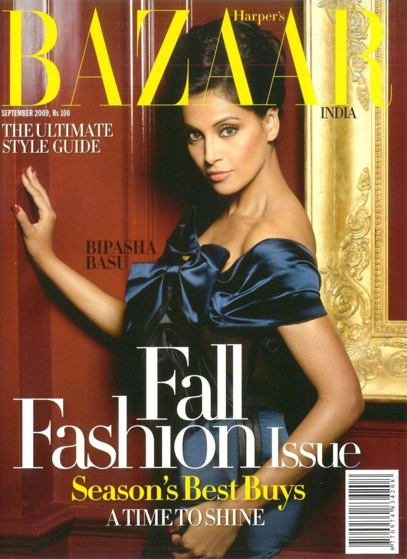 Bipasha Basu featured on the Harper\'s Bazaar India cover from September 2009