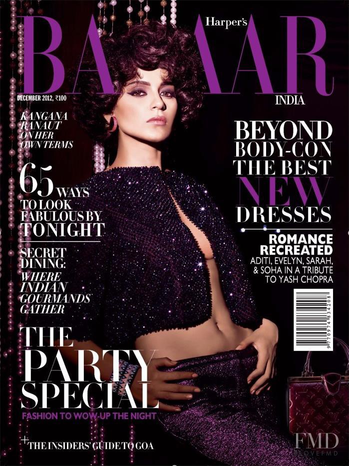 Kangana Ranaut featured on the Harper\'s Bazaar India cover from December 2012