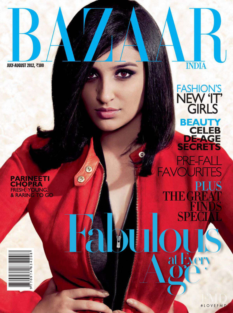 Parineeti Chopra featured on the Harper\'s Bazaar India cover from July 2012