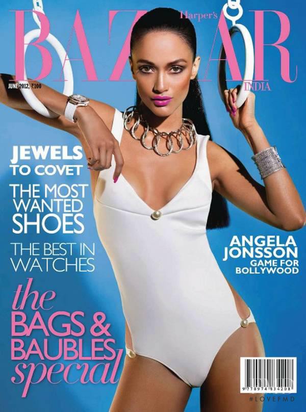 Angela Jonsson featured on the Harper\'s Bazaar India cover from June 2012