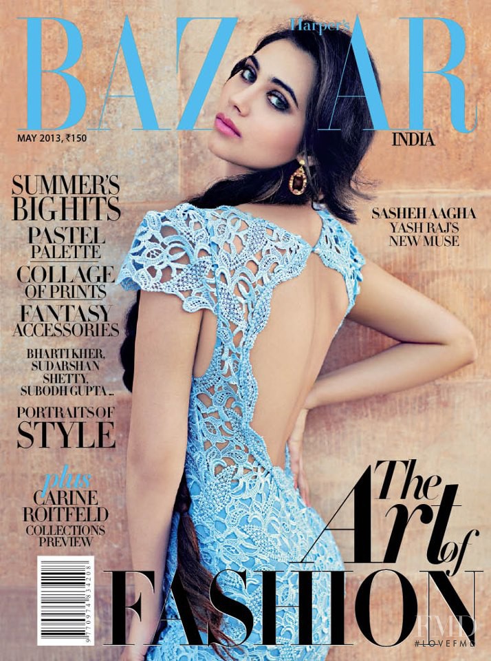 Sasheh Aagha featured on the Harper\'s Bazaar India cover from May 2013