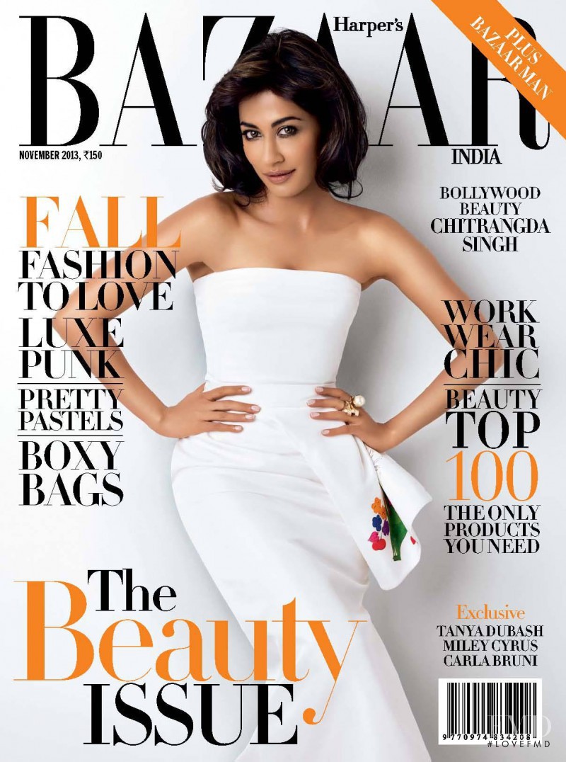 Chitrangda Singh featured on the Harper\'s Bazaar India cover from November 2013
