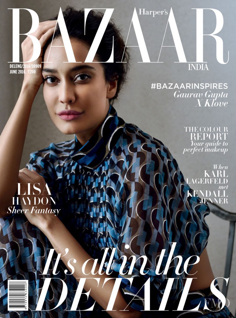 Lisa Haydon featured on the Harper\'s Bazaar India cover from June 2016