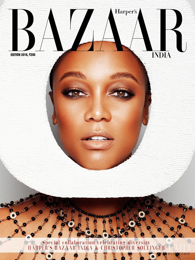 Tyra Banks featured on the Harper\'s Bazaar India cover from September 2016