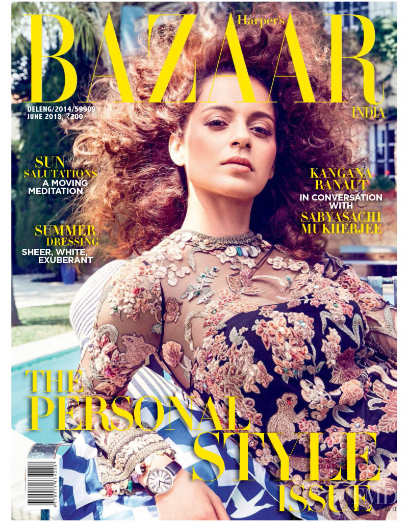 Kangana Ranaut featured on the Harper\'s Bazaar India cover from June 2018