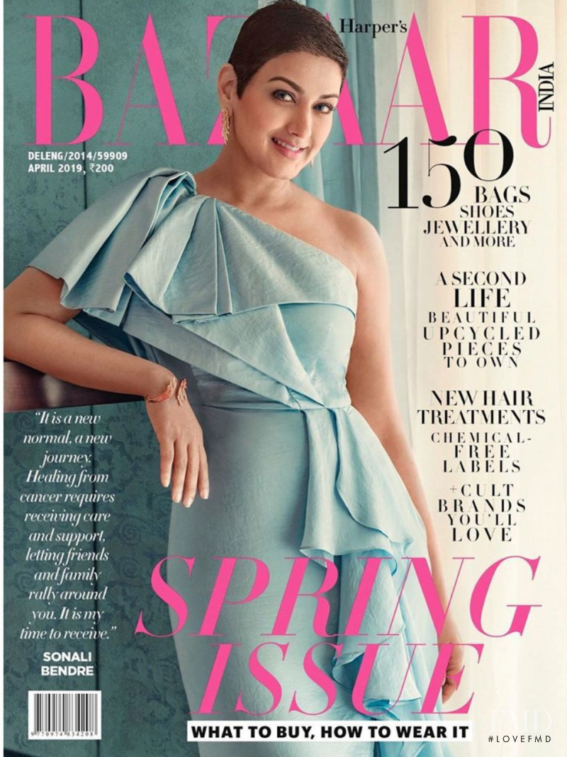 Sonali Bendre  featured on the Harper\'s Bazaar India cover from April 2019