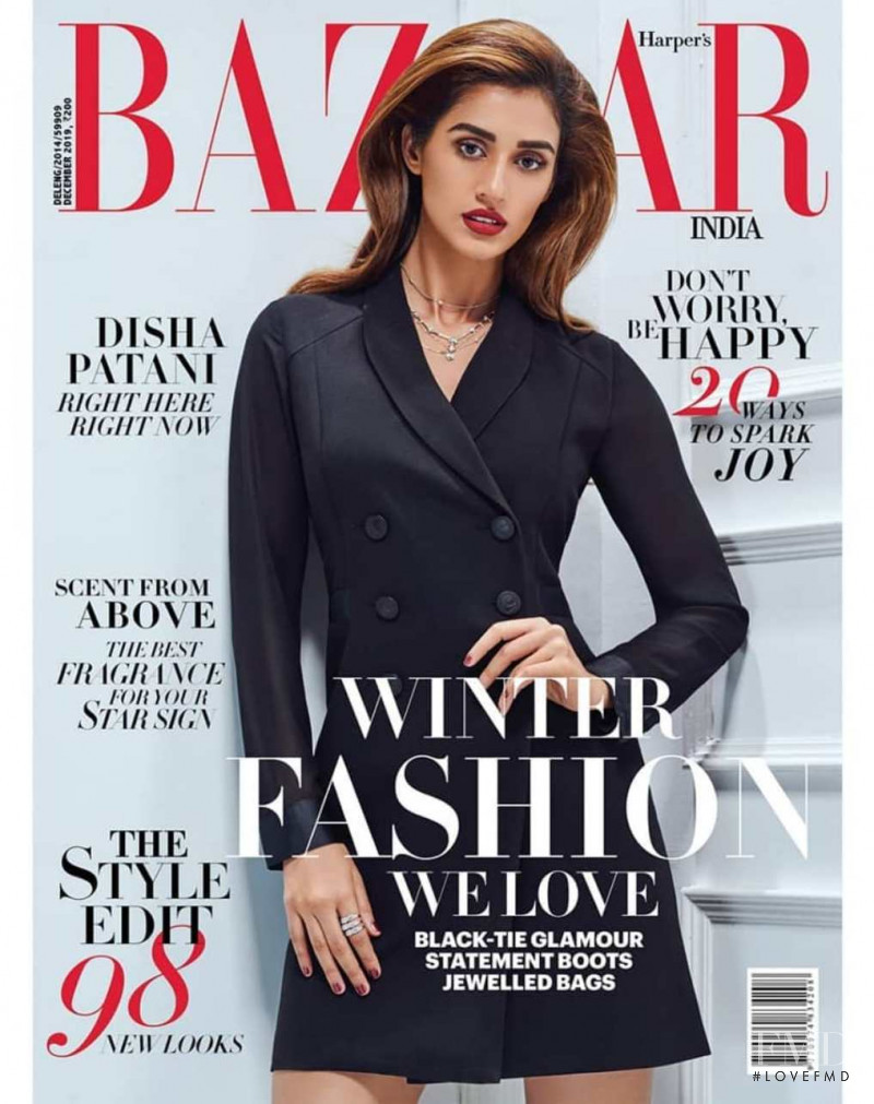 Disha Patani  featured on the Harper\'s Bazaar India cover from December 2019