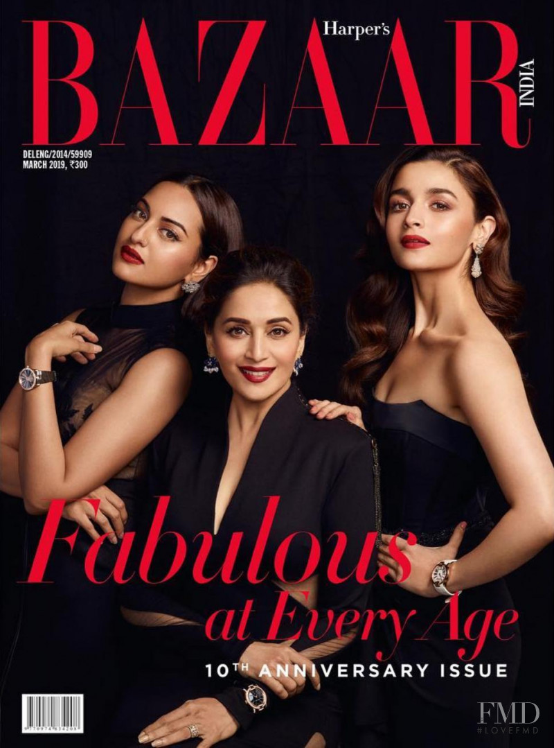 Sonakshi Sinha, Madhuri Dixit Nene, Alia Bhatt featured on the Harper\'s Bazaar India cover from March 2019