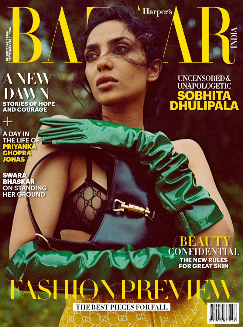Sobhita Dhulipala featured on the Harper\'s Bazaar India cover from September 2020