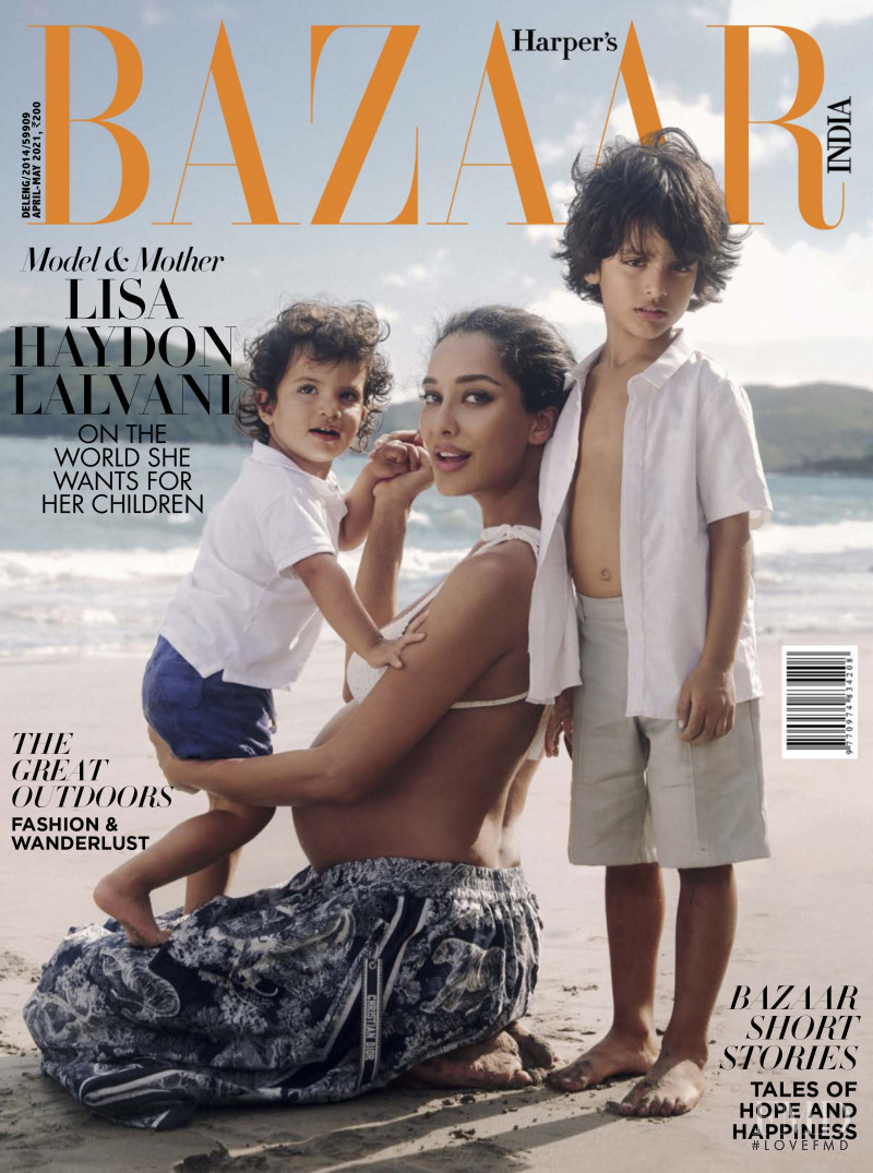 Lisa Haydon Lalvani featured on the Harper\'s Bazaar India cover from April 2021