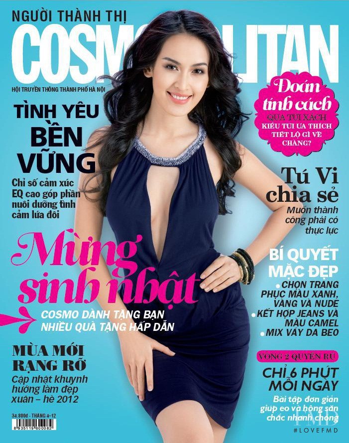 Tu Vi featured on the Cosmopolitan Vietnam cover from April 2012