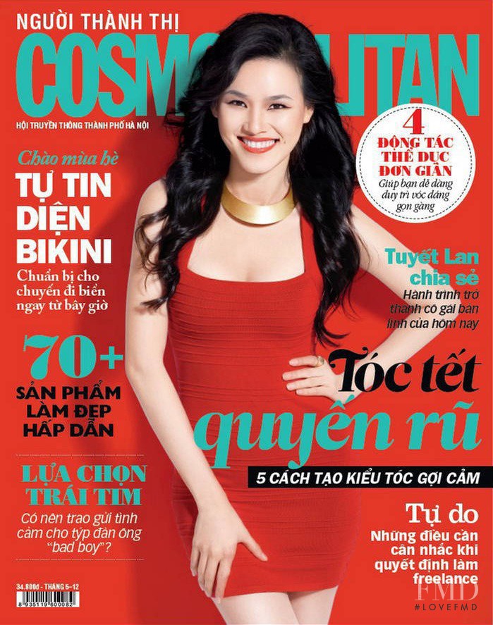 Lan Tuyet featured on the Cosmopolitan Vietnam cover from May 2012