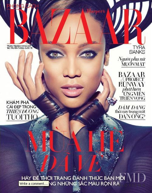 Tyra Banks featured on the Harper\'s Bazaar Vietnam cover from April 2013