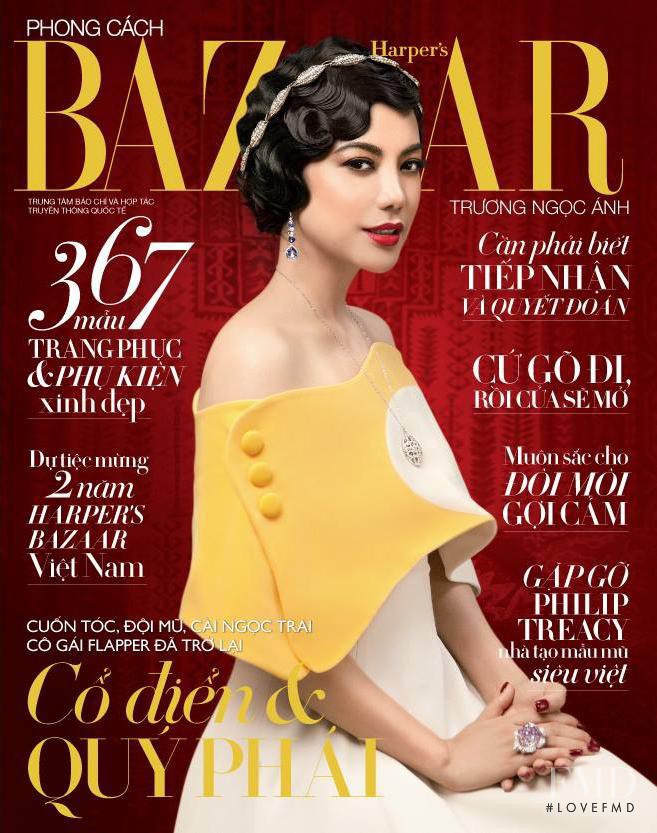 Truong Ngoc Anh featured on the Harper\'s Bazaar Vietnam cover from August 2013