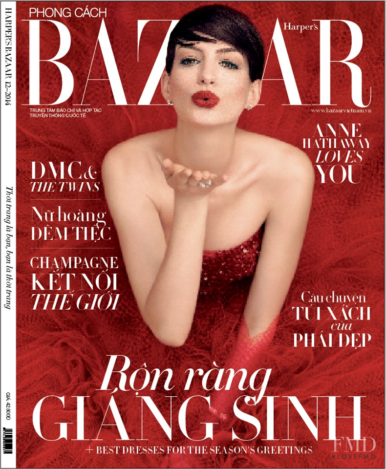 Anne Hathaway featured on the Harper\'s Bazaar Vietnam cover from December 2014
