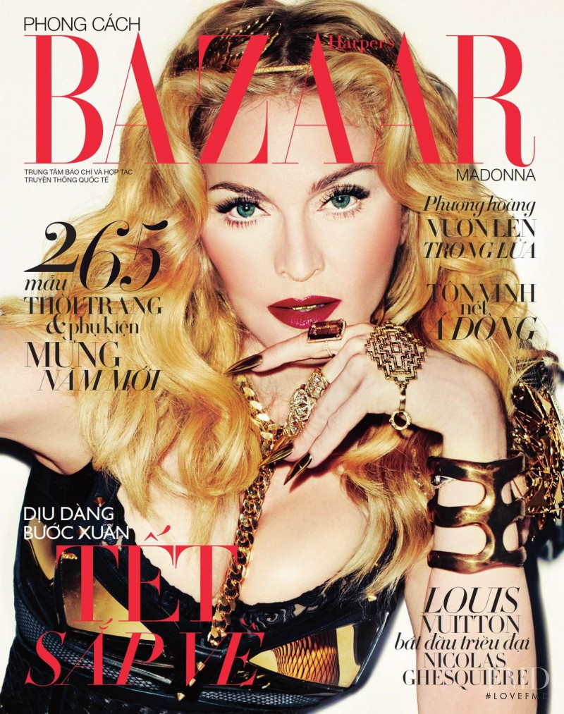 Madonna featured on the Harper\'s Bazaar Vietnam cover from January 2014