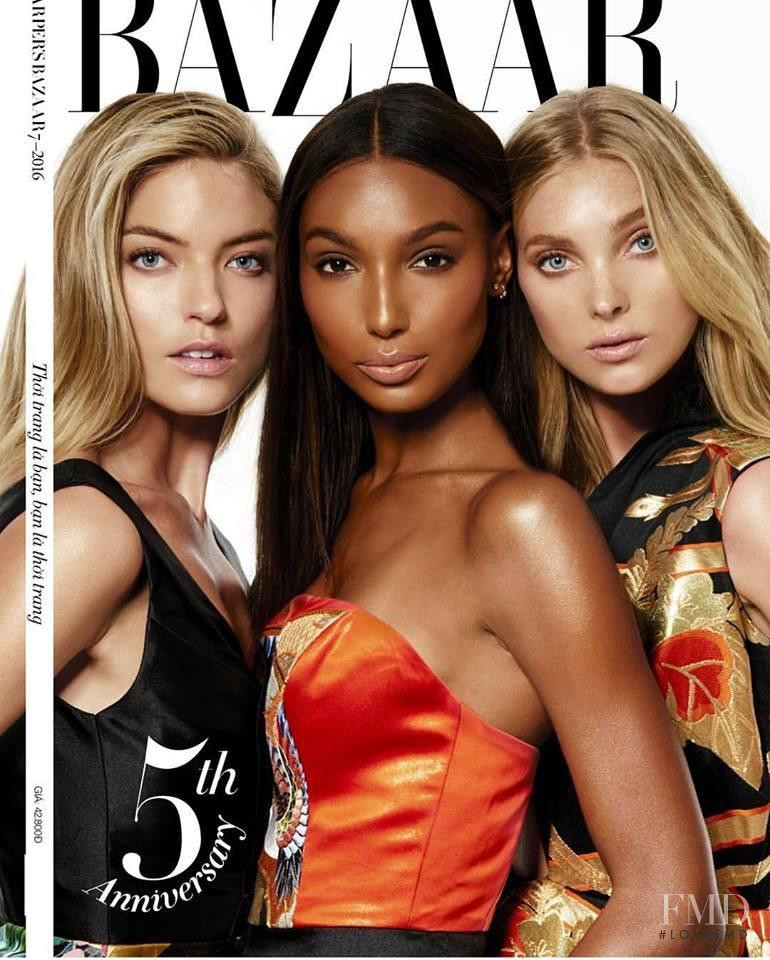 Elsa Hosk, Martha Hunt, Jasmine Tookes featured on the Harper\'s Bazaar Vietnam cover from July 2016
